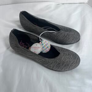 Jellypop Women’s Comfort Fit Washable Ballet Flats Gray Size 8W Wide NWT